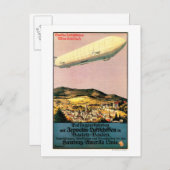 Luftschiff Zeppelin Luftschiff über Stadtplakat Postkarte (Vorne/Hinten)