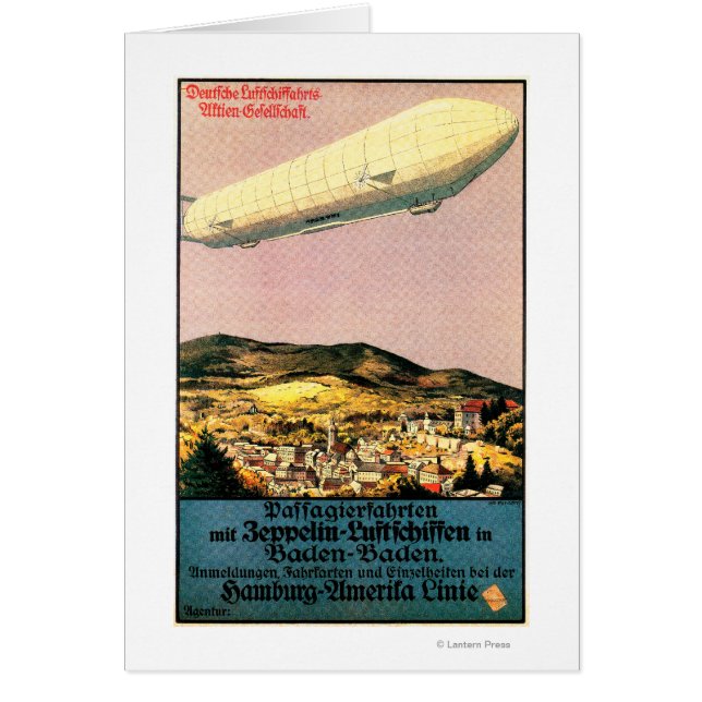 Luftschiff Zeppelin über Stadt Poster (Vorne)