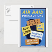 Luftschutz-Warnschild (1943) Postkarte (Vorne/Hinten)