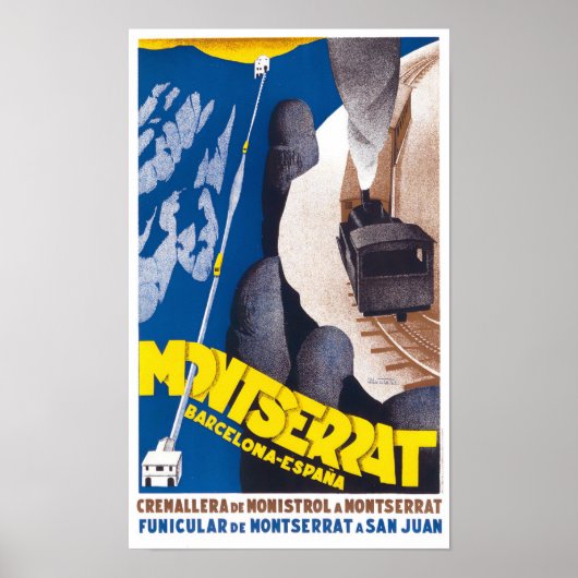 Luftseilbahn Montserrat Reiseplakat Poster (Vorne)