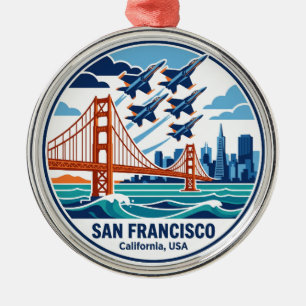 Luftshow in der San Francisco Bay (Blue Angels) Ornament Aus Metall