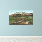 Luftsicht auf das Tal und den Berg Shasta Leinwanddruck (Insitu (Holzboden))