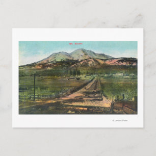 Luftsicht auf das Tal und den Berg Shasta Postkarte