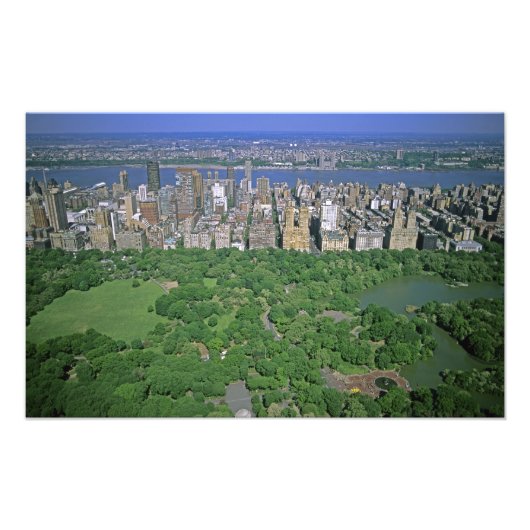 Luftsicht auf den Central Park und die Westseite Fotodruck (Vorne)