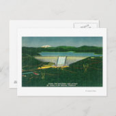 Luftsicht auf den Shasta-Damm, See, Berg bei Postkarte (Vorne/Hinten)