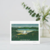 Luftsicht auf den Shasta-Damm, See, Berg bei Postkarte (Stehend Vorderseite)