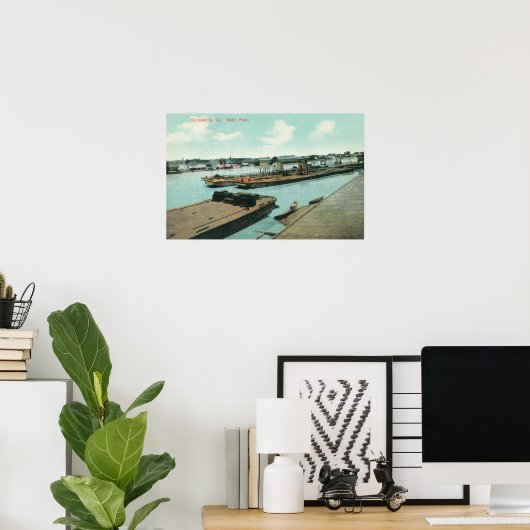 Luftsicht auf die Wasserfront 3 Poster (Heimbüro)