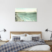 Luftsicht auf San Mateo Beach und Pier Leinwanddruck (Insitu (Schlafzimmer))