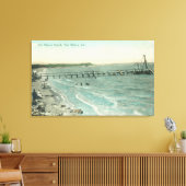 Luftsicht auf San Mateo Beach und Pier Leinwanddruck (Insitu (Wohnzimmer))