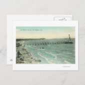Luftsicht auf San Mateo Beach und Pier Postkarte (Vorne/Hinten)