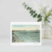 Luftsicht auf San Mateo Beach und Pier Postkarte (Stehend Vorderseite)