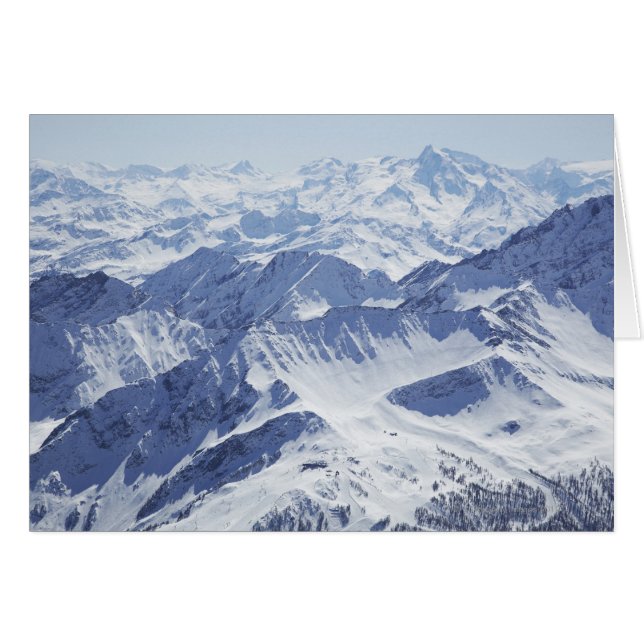 Luftsicht auf schneebedeckte Berge (Vorderseite (Horizontal))