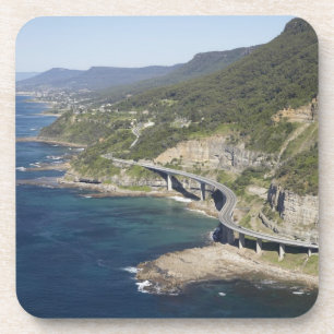 Luftsicht auf Sea Cliff Bridge near Wollongong, 2 Untersetzer