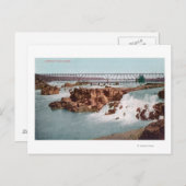 Luftsicht auf Wasserfälle und Brücke Postkarte (Vorne/Hinten)