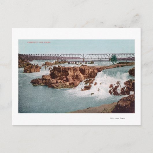 Luftsicht auf Wasserfälle und Brücke Postkarte (Vorderseite)