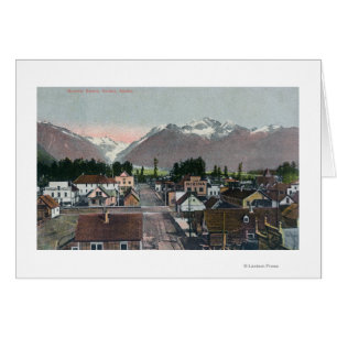 Luftsommer-Ansicht des CityValdez, AK