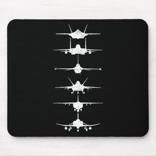 Luftstreitkräfte Kampfjets F-4 F-111 F-15 F-16 F-2 Mousepad (Vorne)