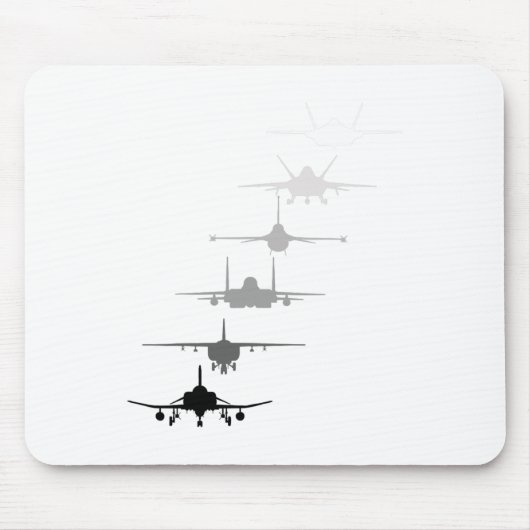 Luftstreitkräfte Kampfjets F-4 F-111 F-15 F-16 F-2 Mousepad (Vorne)