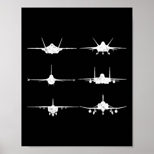 Luftstreitkräfte Kampfjets F-4 F-111 F-15 F-16 F-2 Poster (Vorne)