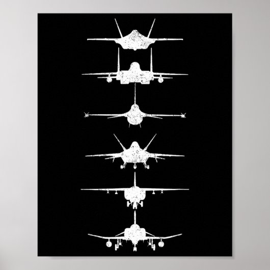 Luftstreitkräfte Kampfjets F-4 F-111 F-15 F-16 F-2 Poster (Vorne)