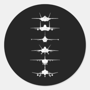 Luftstreitkräfte Kampfjets F-4 F-111 F-15 F-16 F-2 Runder Aufkleber