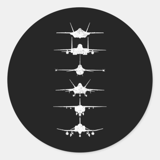 Luftstreitkräfte Kampfjets F-4 F-111 F-15 F-16 F-2 Runder Aufkleber (Vorderseite)