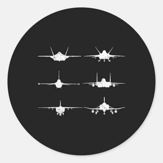 Luftstreitkräfte Kampfjets F-4 F-111 F-15 F-16 F-2 Runder Aufkleber (Vorderseite)