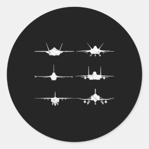 Luftstreitkräfte Kampfjets F-4 F-111 F-15 F-16 F-2 Runder Aufkleber