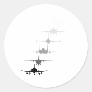 Luftstreitkräfte Kampfjets F-4 F-111 F-15 F-16 F-2 Runder Aufkleber