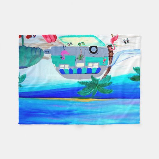 Luftstrom-Retrocamper am Strand werfen Decke (Vorderseite (Horizontal))