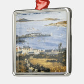 Luftszene des Stadt-und Dock-Eisenbahn-Plakats Silbernes Ornament (Links)