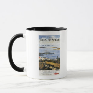Luftszene des Stadt-und Dock-Eisenbahn-Plakats Tasse