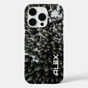 Lufttrommel-Ansicht von schneebedeckten Baumkronen iPhone 16 Pro Hülle