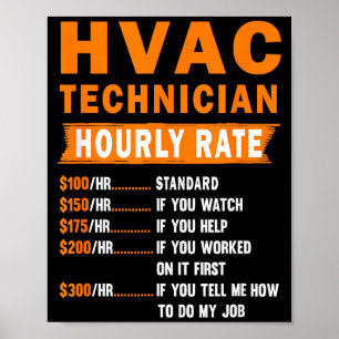 Lüftungstechniker Stundensatz Lustiger HVAC-Mechan Poster