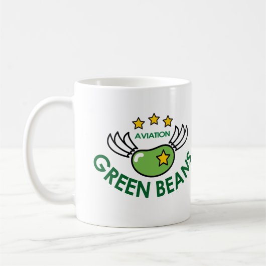 LUFTVERKEHR MIT GRÜNEN BEANS KAFFEETASSE (Links)