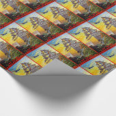 Luftverkehr mit Pagoda Geschenkpapier (Ecke)