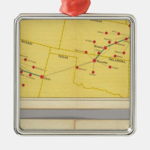 Luftverkehrslinie von Los Angeles nach Columbus Silbernes Ornament