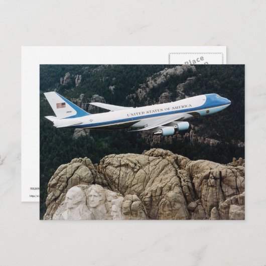 Luftwaffe 1 über Mt. Rushmore Postkarte (Vorne/Hinten)