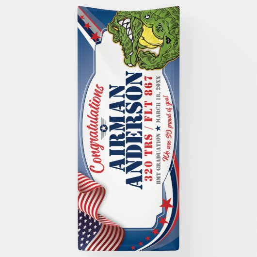 Luftwaffe BMT Abschluss 320 TRS Gatoren Militär Banner (Vertikal)