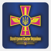 Luftwaffe der Ukraine Quadratischer Aufkleber (Vorderseite)