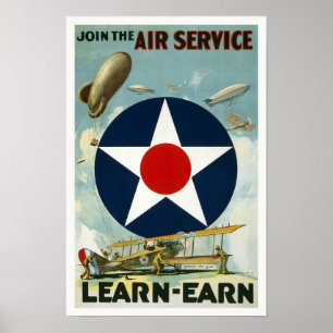 Luftwaffe des Ersten Weltkriegs, 1917. Vintage Poster
