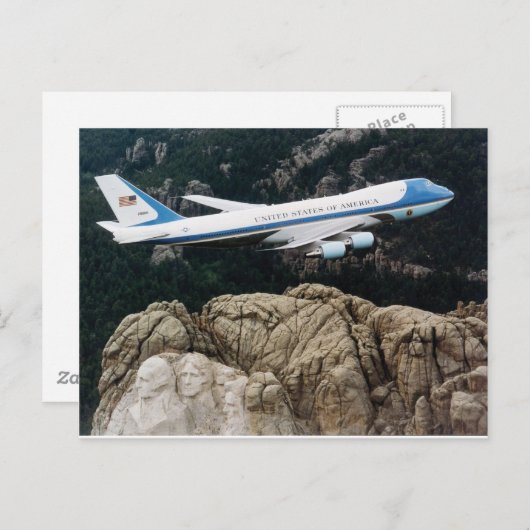 Luftwaffe Eins über Mount Rushmore Postkarte (Vorne/Hinten)