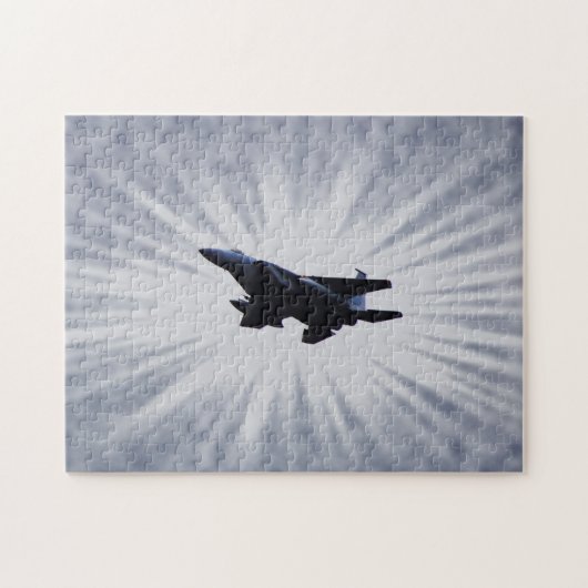 Luftwaffe F 15 Kämpfer Jet Sky Burst Puzzle (Horizontal)