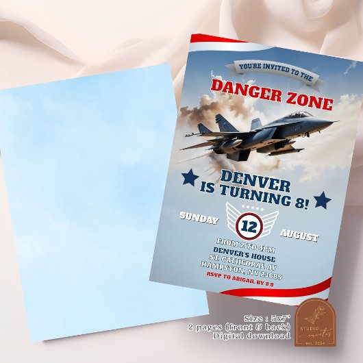 Luftwaffe Jet Pilot Geburtstag Junge Einladung