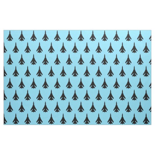 Luftwaffe Kämpfen Jet Black Pattern auf Sky Blue Stoff (Yard (91,4 cm))