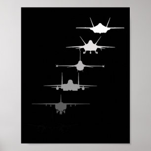 Luftwaffe-Kampfjets F-4 F-111 F-15 F-16 F-22 F- Poster