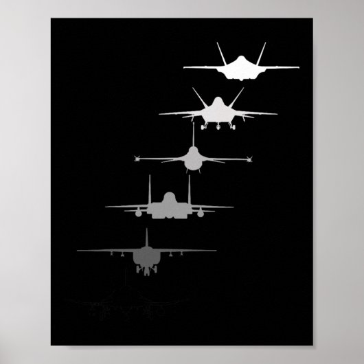 Luftwaffe-Kampfjets F-4 F-111 F-15 F-16 F-22 F- Poster (Vorne)