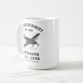 Luftwaffe Messerschmitt Bf 109 aus dem Zweiten Wel Kaffeetasse (Vorderseite Links)