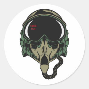 Luftwaffe Pilot Helm Sauerstoffmaske Runder Aufkleber