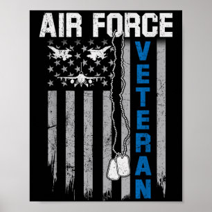 Luftwaffen-Veteran Flagge USA amerikanischer USAF Poster
